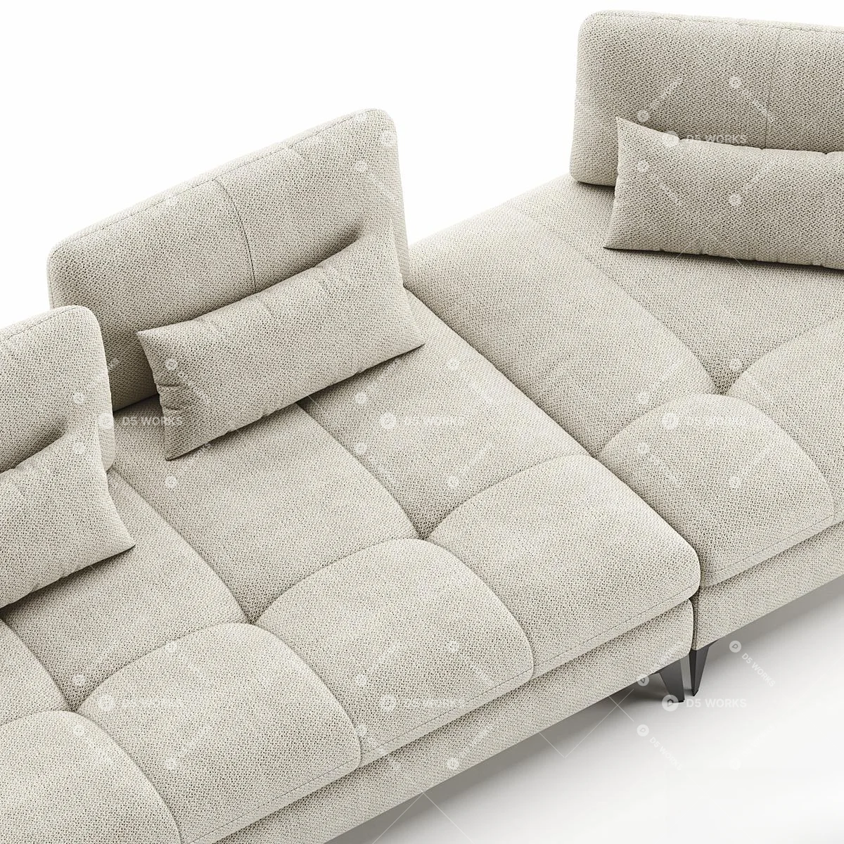 Organic Modern Three-seater Sofa 3d model thumbnail 4