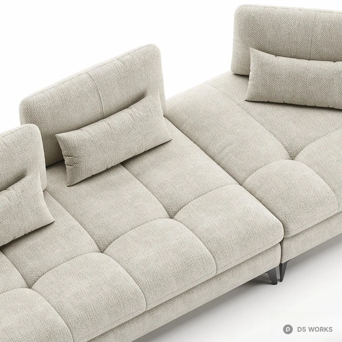Modular Tufted Sectional Sofa 3d model thumbnail 4