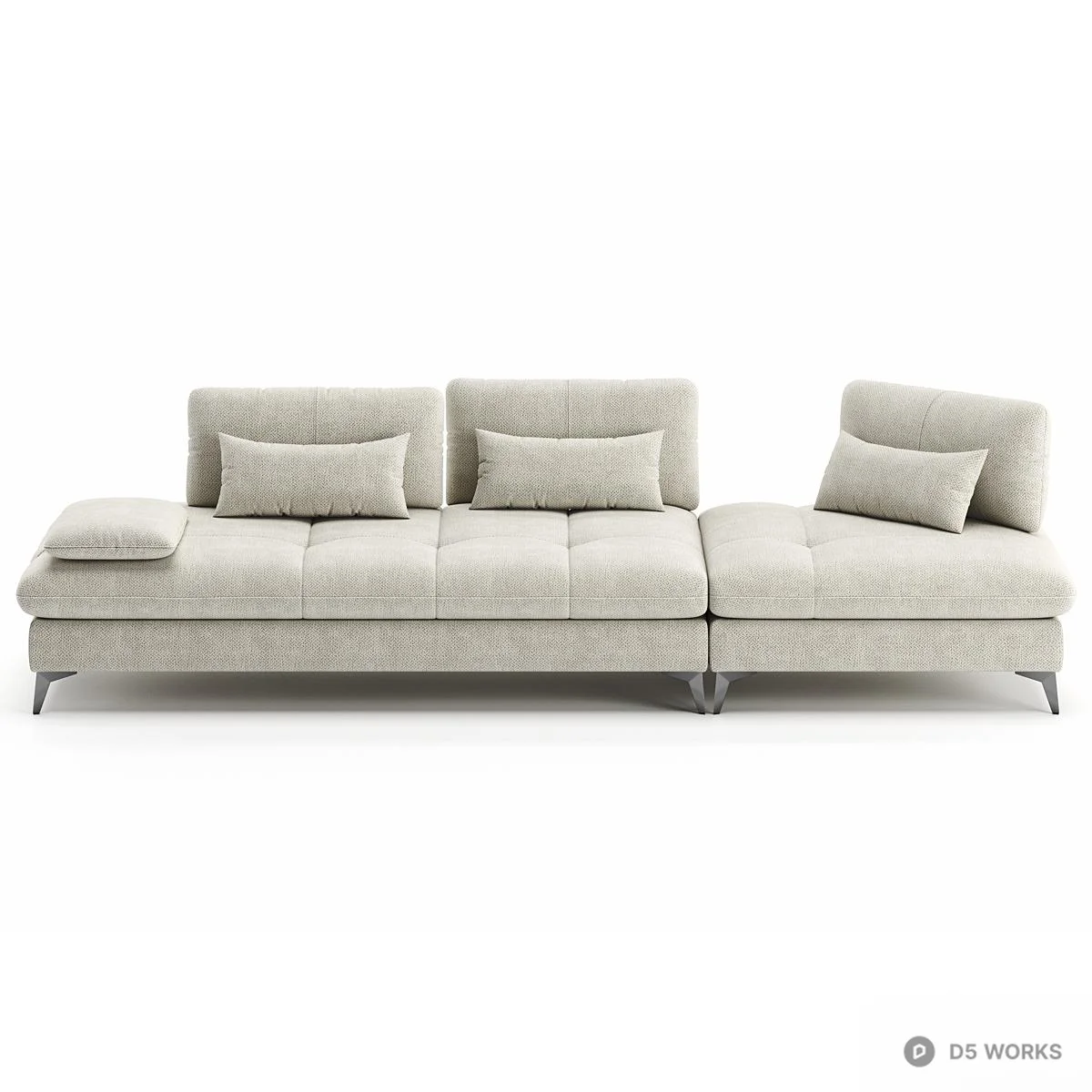 Modular Tufted Sectional Sofa 3d model thumbnail 2