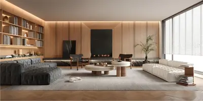 Mid-Century Modern Home Living Room