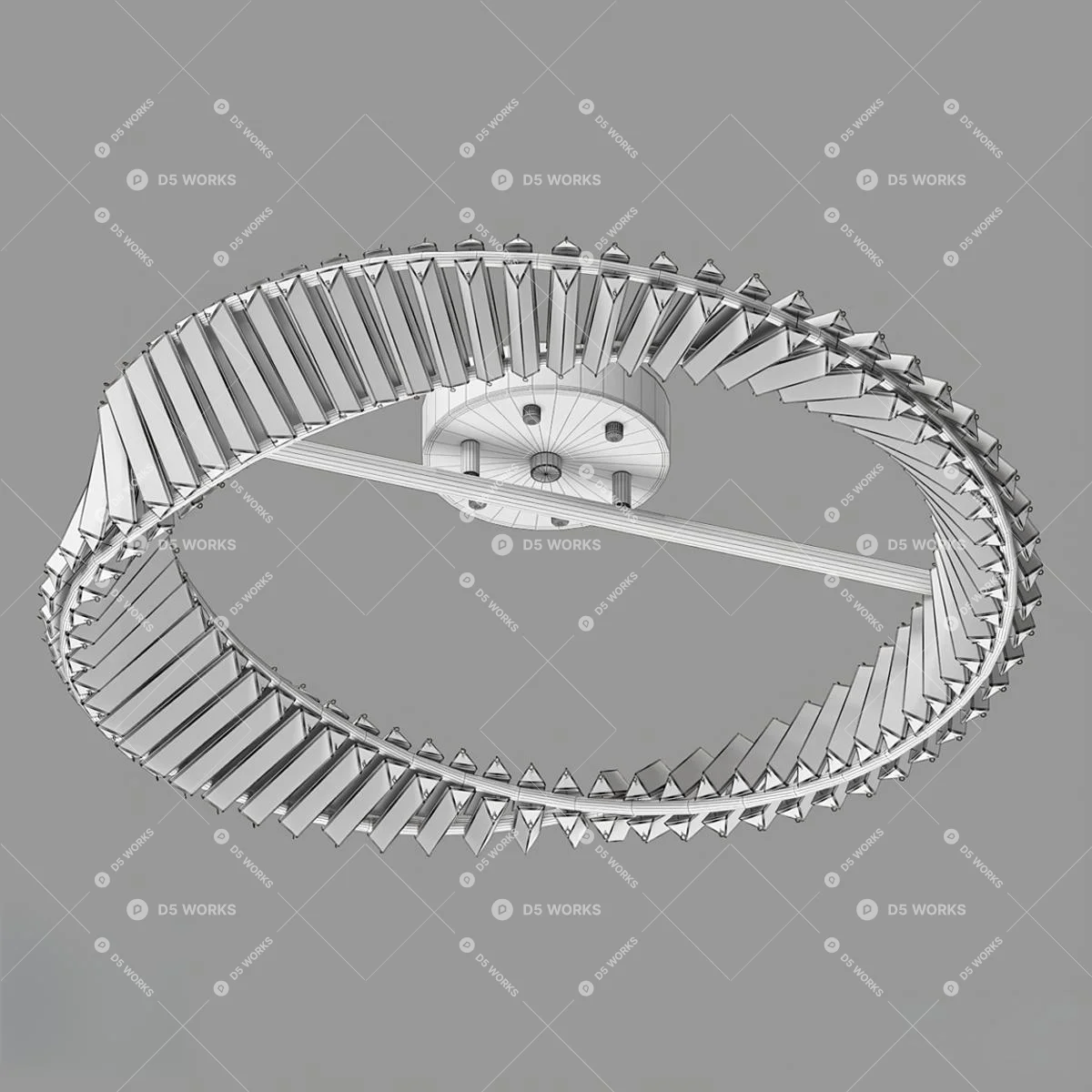 Quiet Luxury Flush Mount Light 3d model thumbnail 2