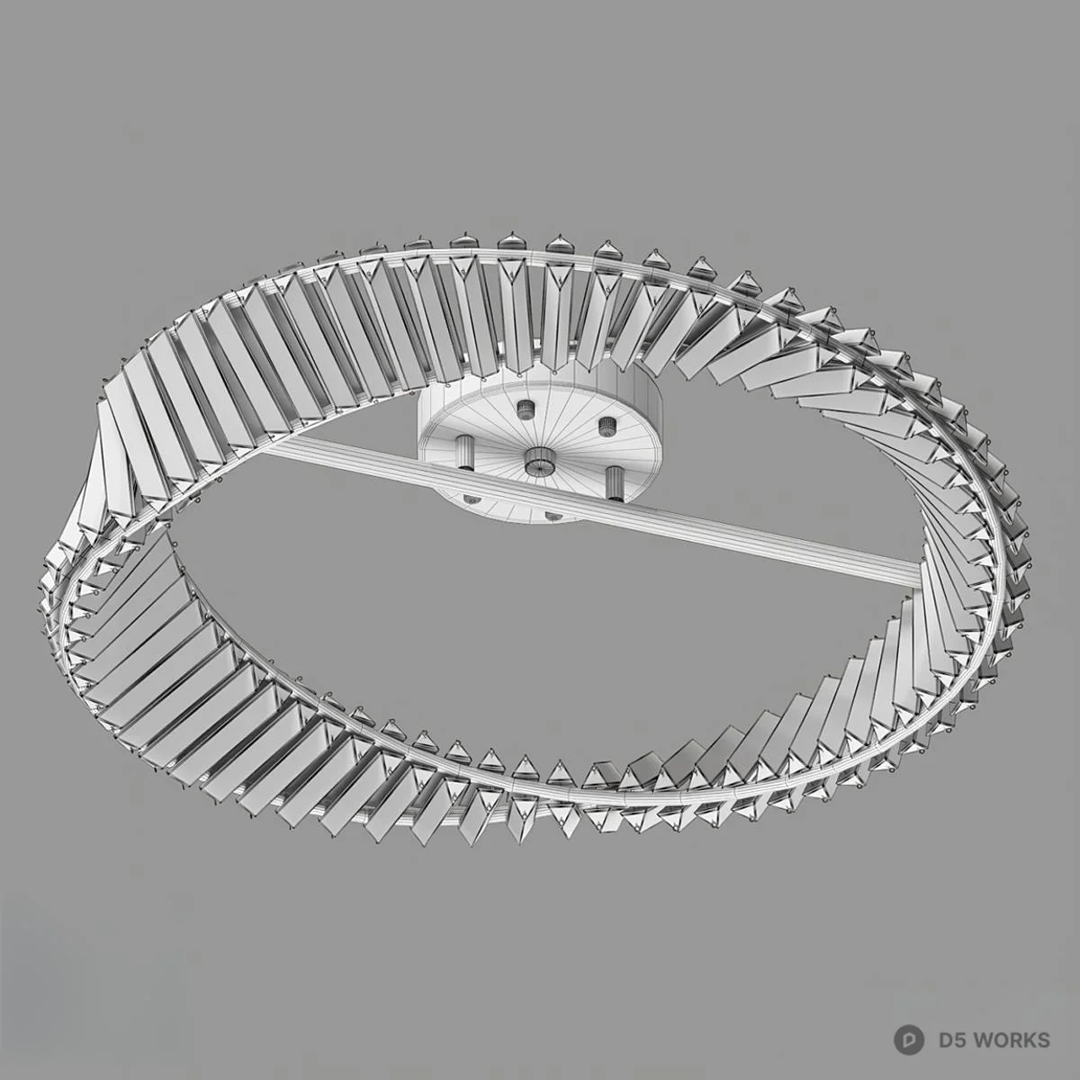 Crystal Ring Chandelier 3d model thumbnail 2
