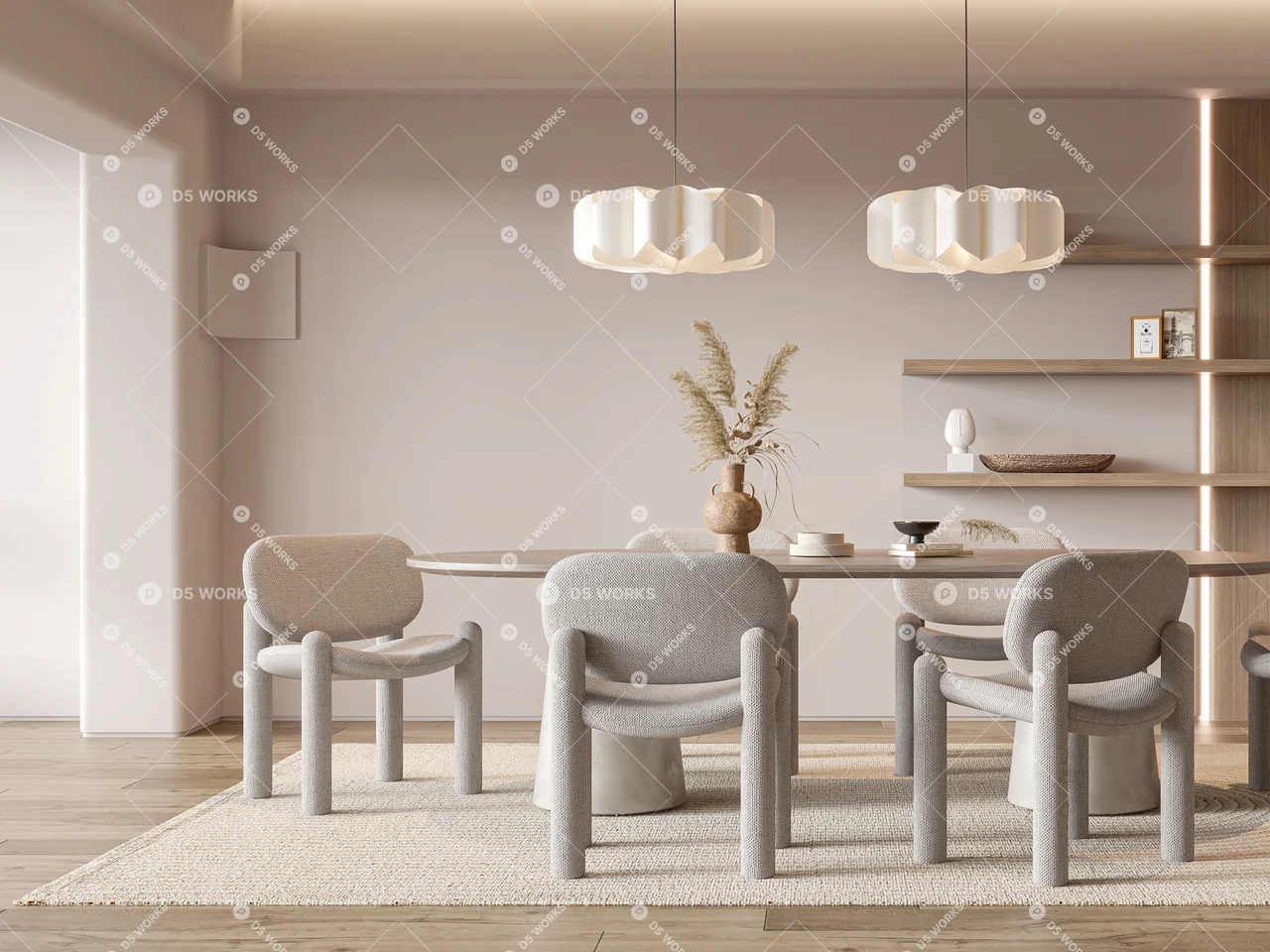 Contemporary Dining Room (Home) 3d model thumbnail 3
