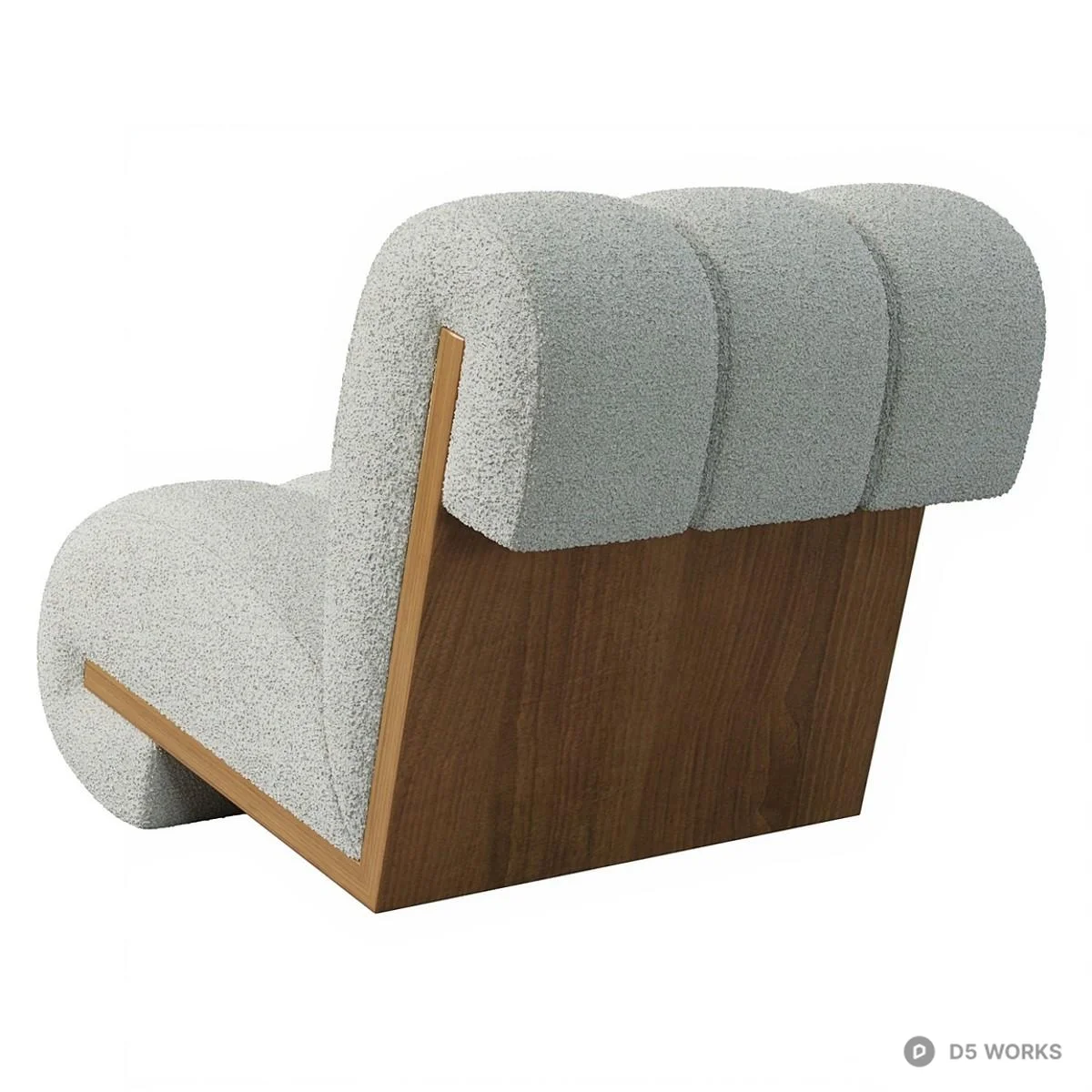 Textured Curved Armchair 3d model thumbnail 2