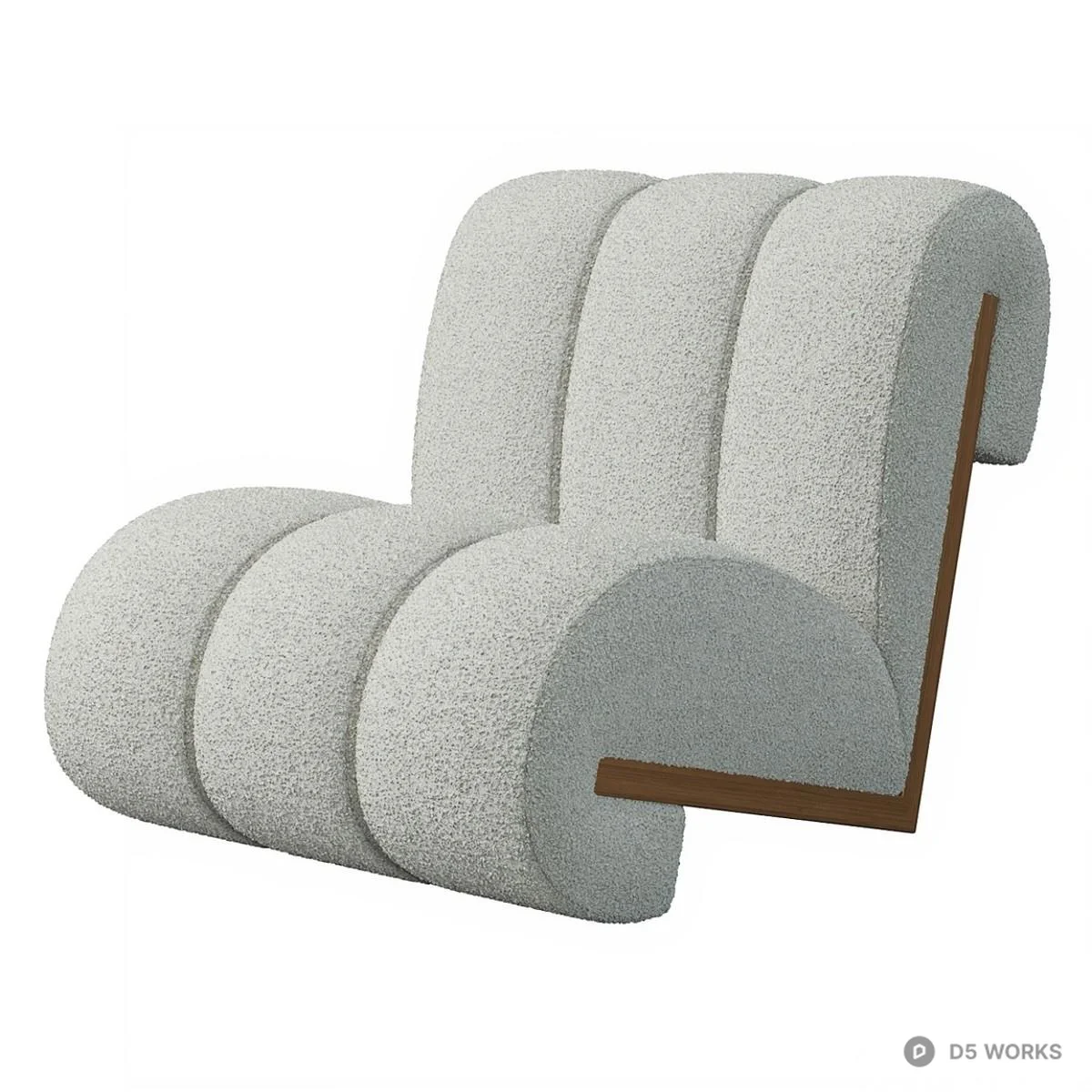 Textured Curved Armchair 3d model - Image 1