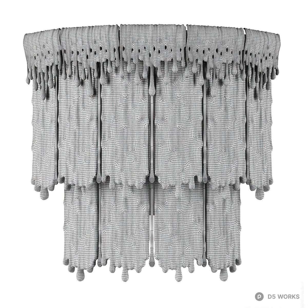 Crystal Fringe Chandelier 3d model thumbnail 2