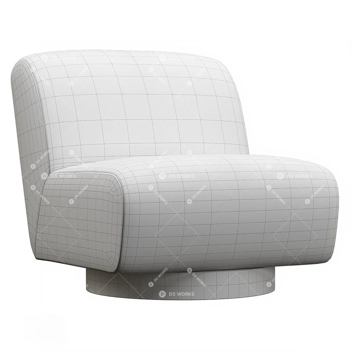 Contemporary Armchair 3d model thumbnail 5