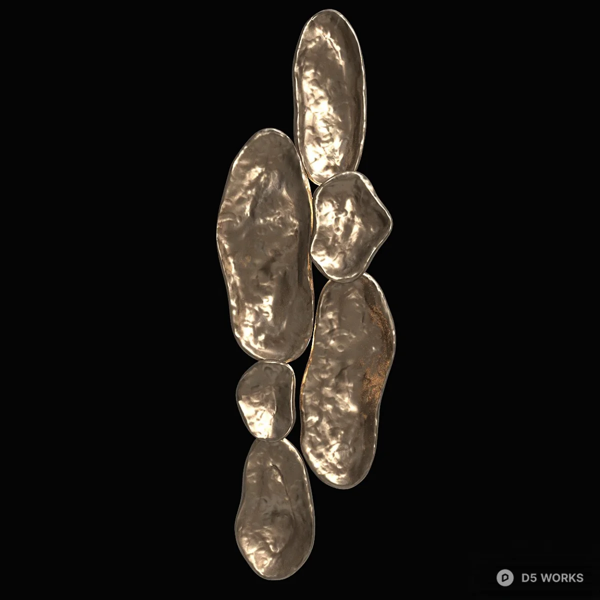 Organic Metal Sculpture Wall Hanging 3d model - Image 1