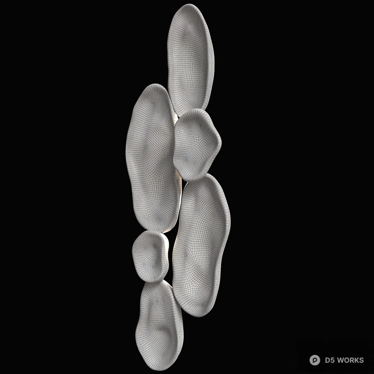 Organic Metal Sculpture Wall Hanging 3d model thumbnail 2
