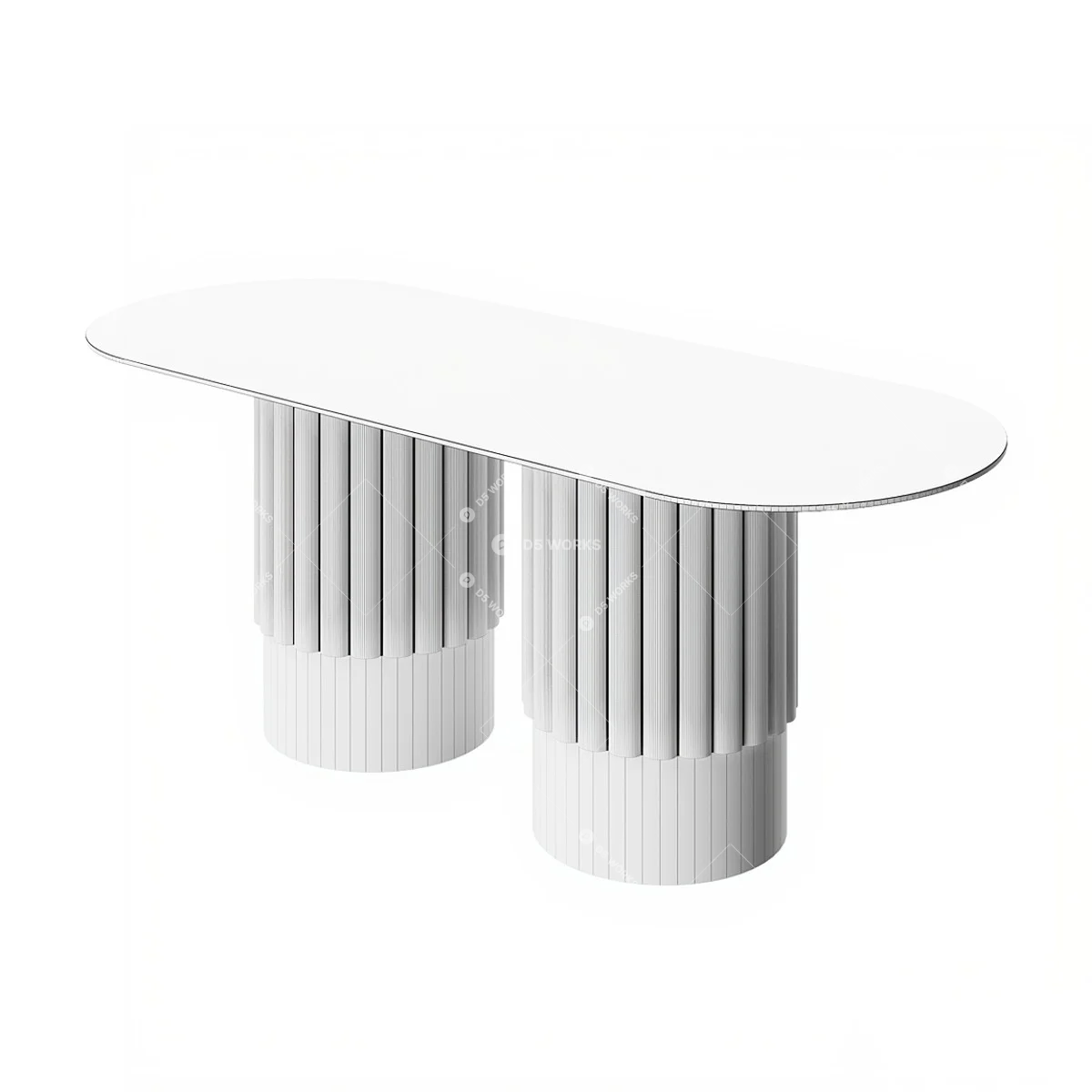 Organic Modern Dining Table 3d model thumbnail 2