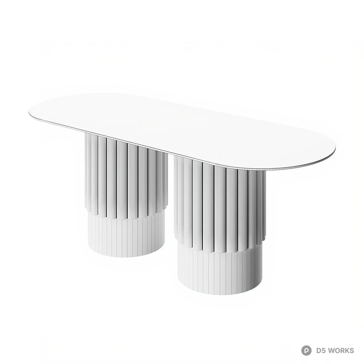 Ribbon Leg Dining Table 3d model thumbnail 2