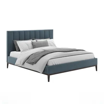 Upholstered Headboard Double Bed 3d model
