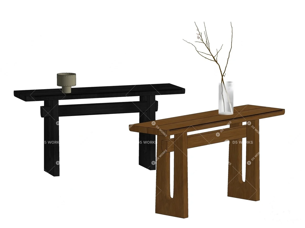 Contemporary Console Table 3d model thumbnail 2