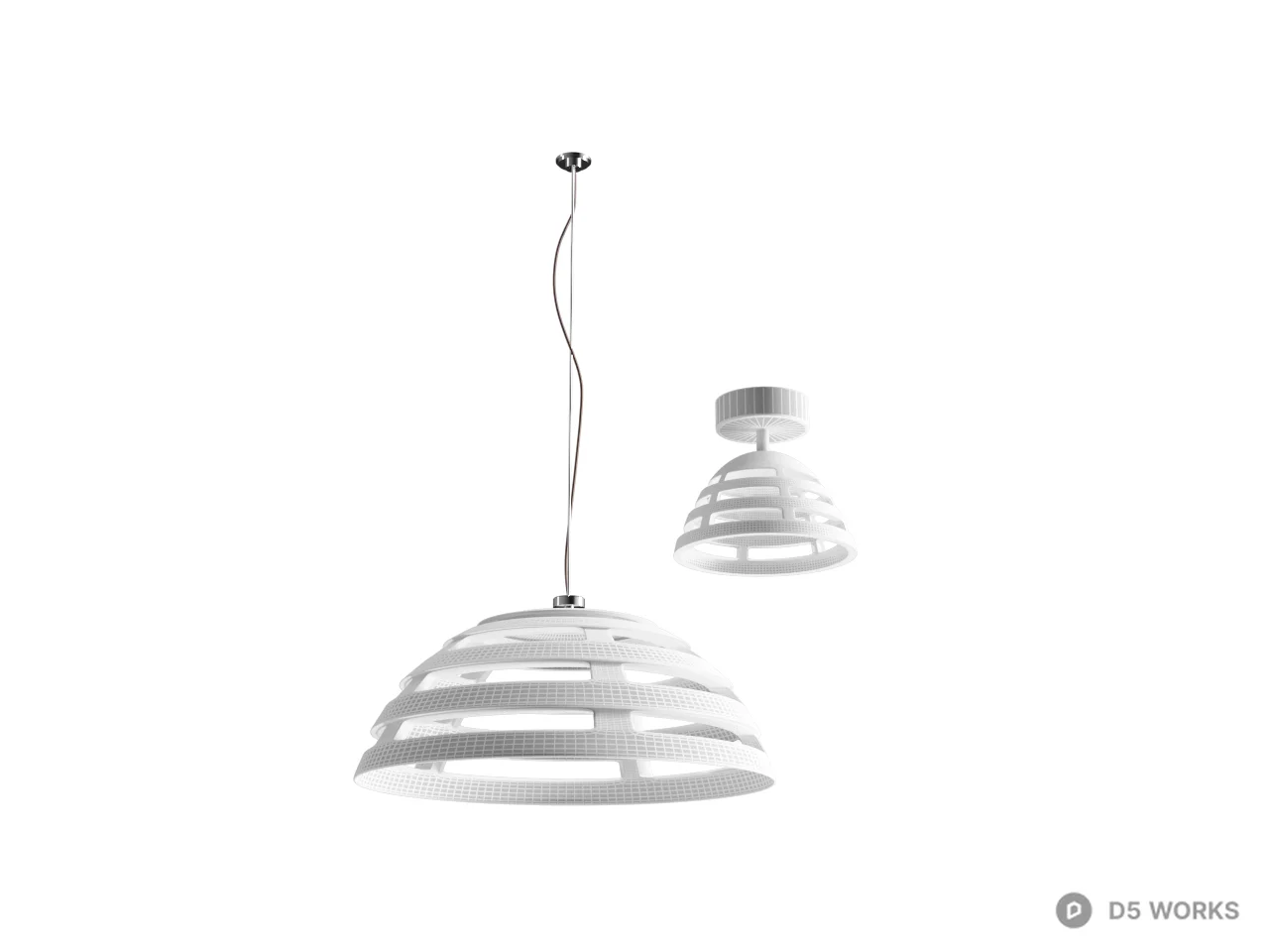 Layered Glass Pendant Light 3d model - Image 1