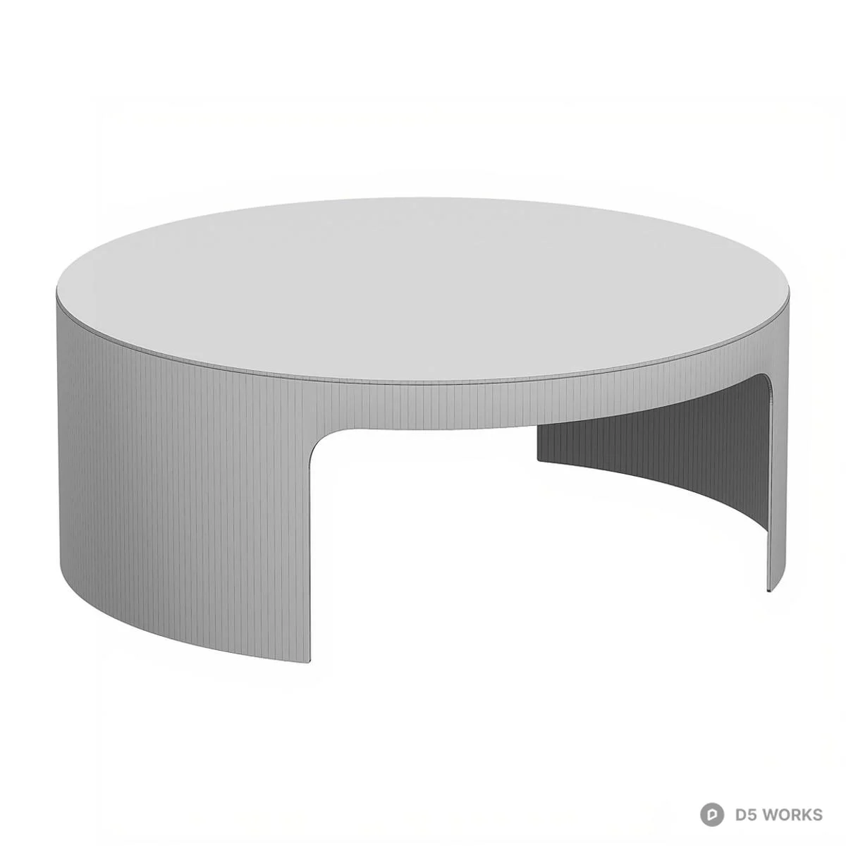 Marble Top Round Coffee Table With Metal Base 3d model thumbnail 2