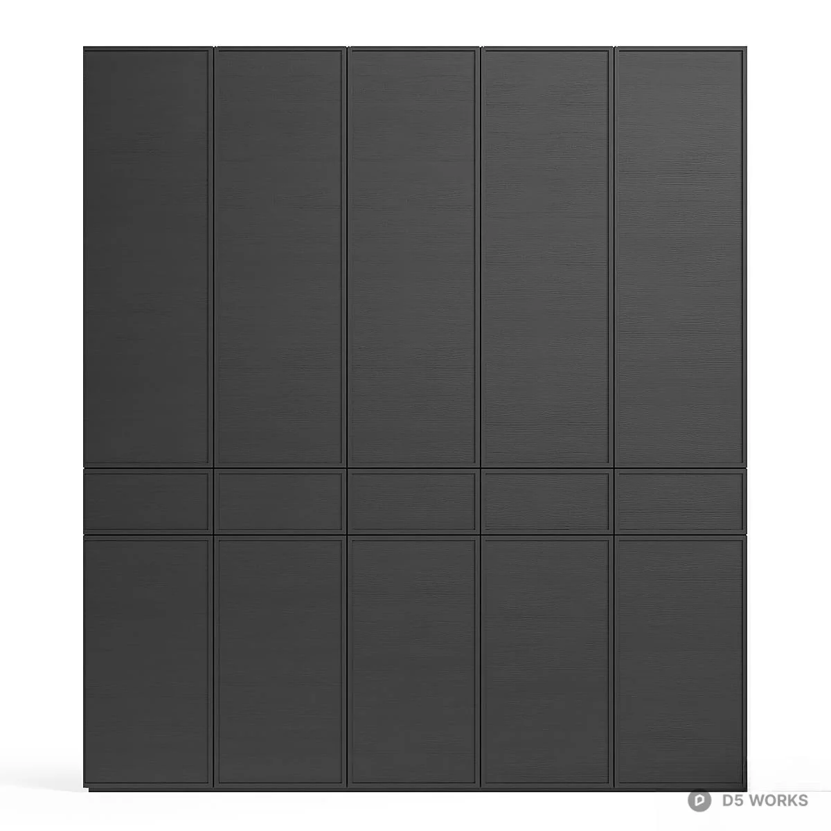 Minimalist Light Green Wardrobe Cabinet 3d model thumbnail 5