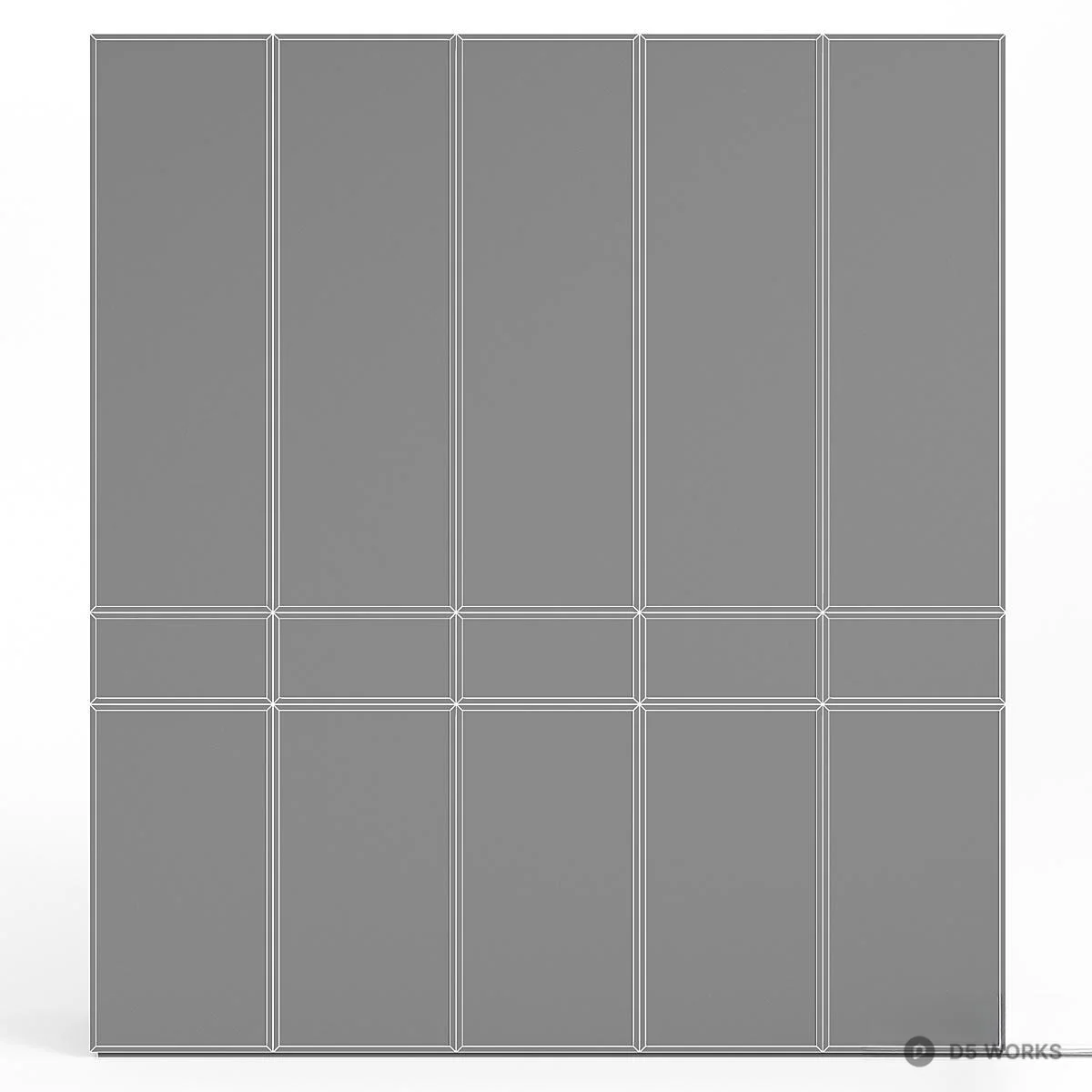 Minimalist Light Green Wardrobe Cabinet 3d model thumbnail 7