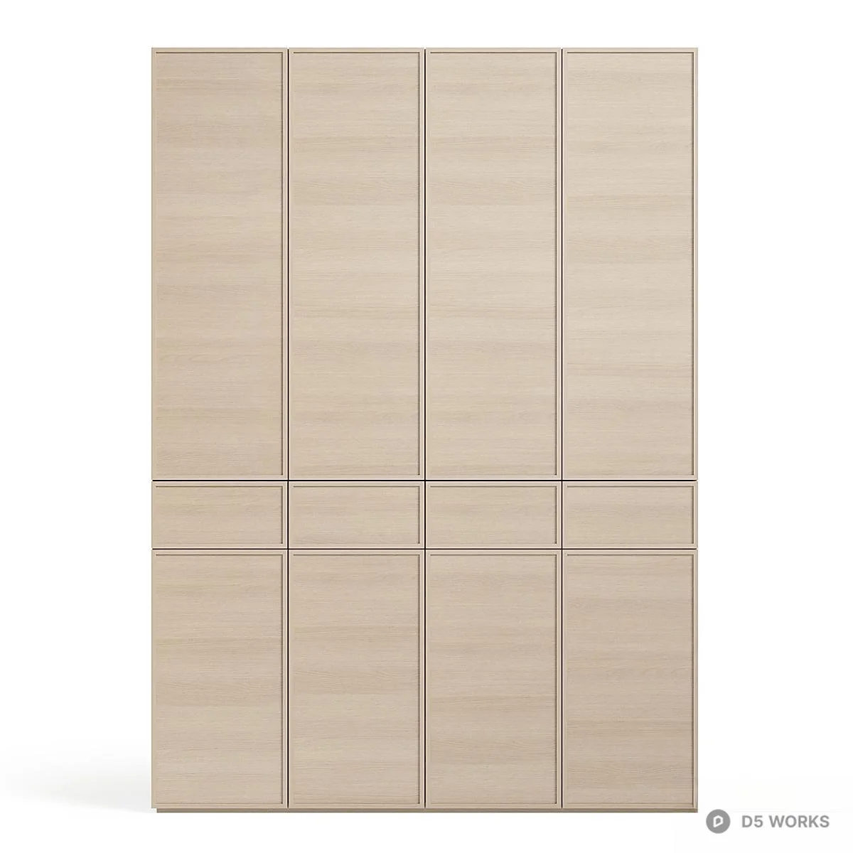 Minimalist Light Green Wardrobe Cabinet 3d model thumbnail 3