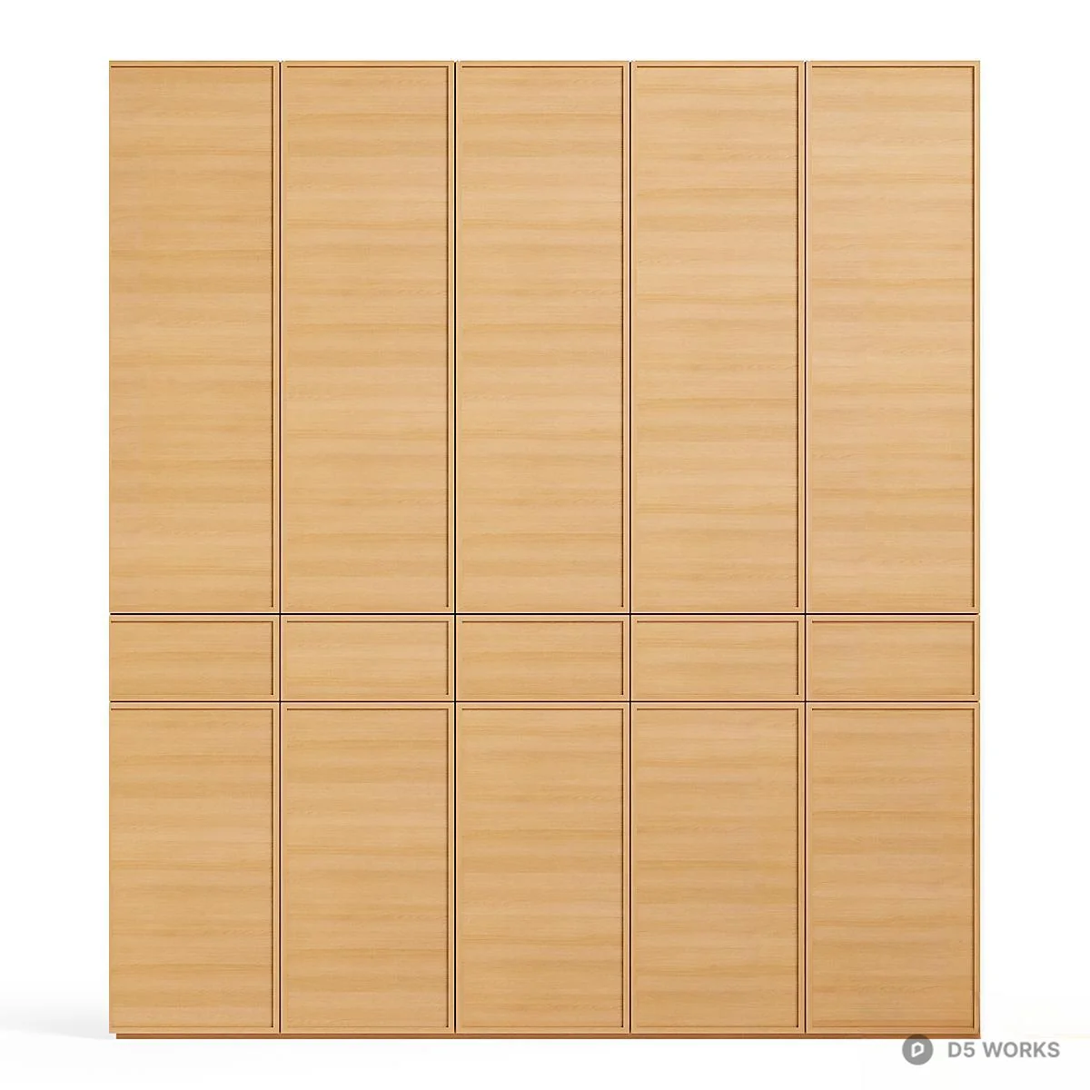 Minimalist Light Green Wardrobe Cabinet 3d model thumbnail 2