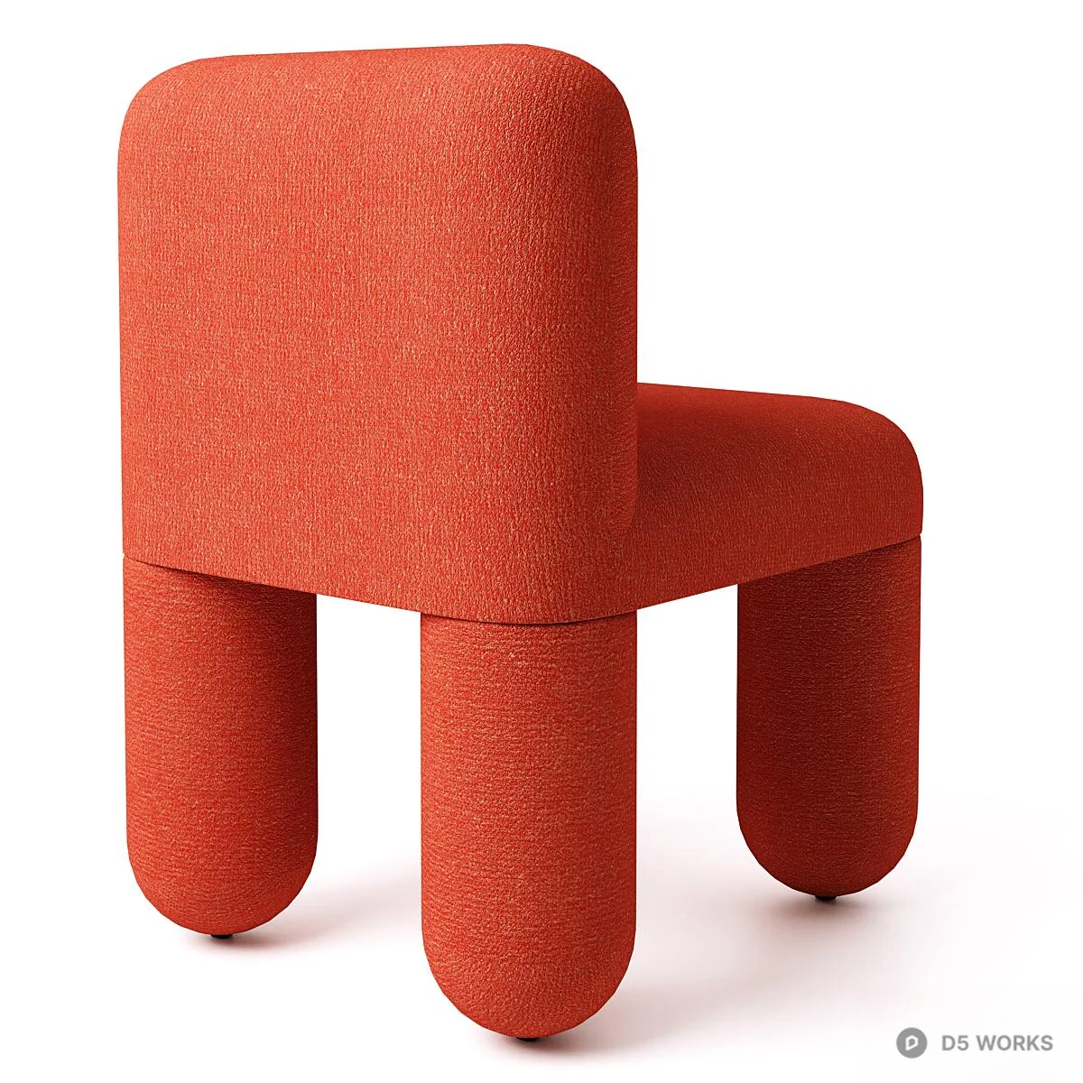 Rounded Minimalist Children Chair 3d model thumbnail 3