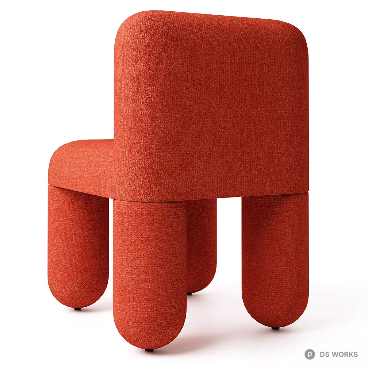 Rounded Minimalist Children Chair 3d model thumbnail 4