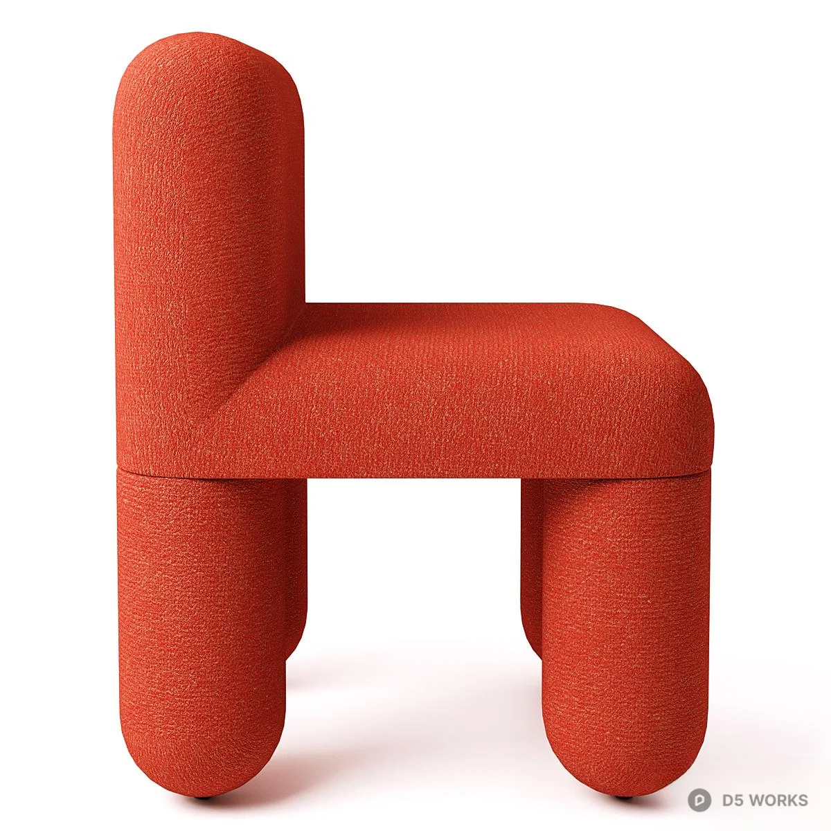 Rounded Minimalist Children Chair 3d model thumbnail 2
