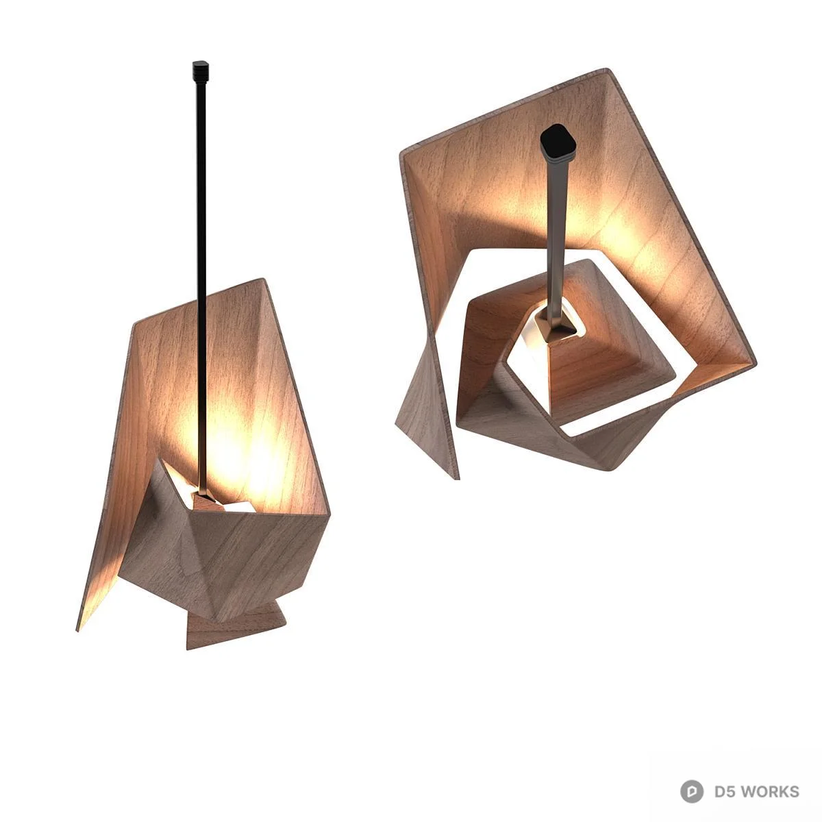 Modern Linear Brass Wall Lamp 3d model thumbnail 2