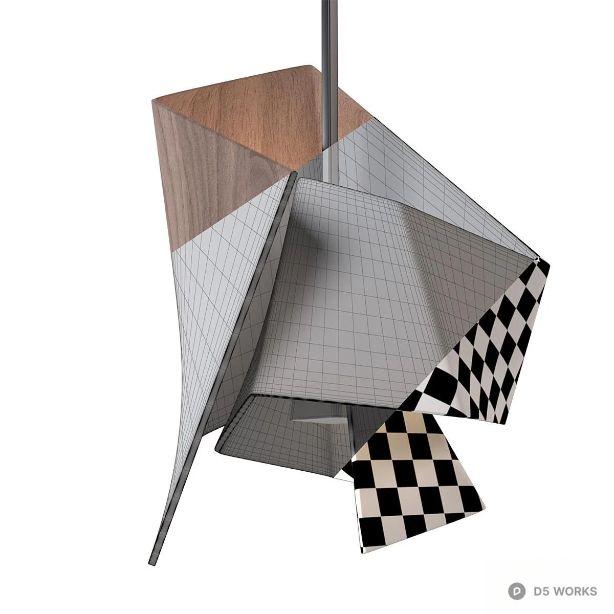Modern Linear Brass Wall Lamp 3d model thumbnail 3