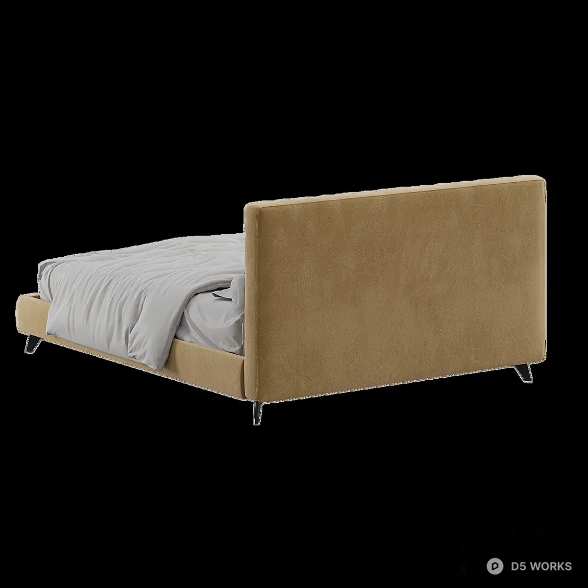 Upholstered Minimalist Double Bed 3d model thumbnail 3