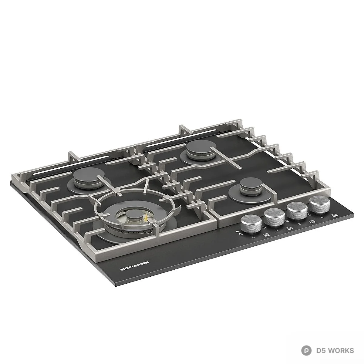 Stainless Steel Gas Stove 3d model thumbnail 4