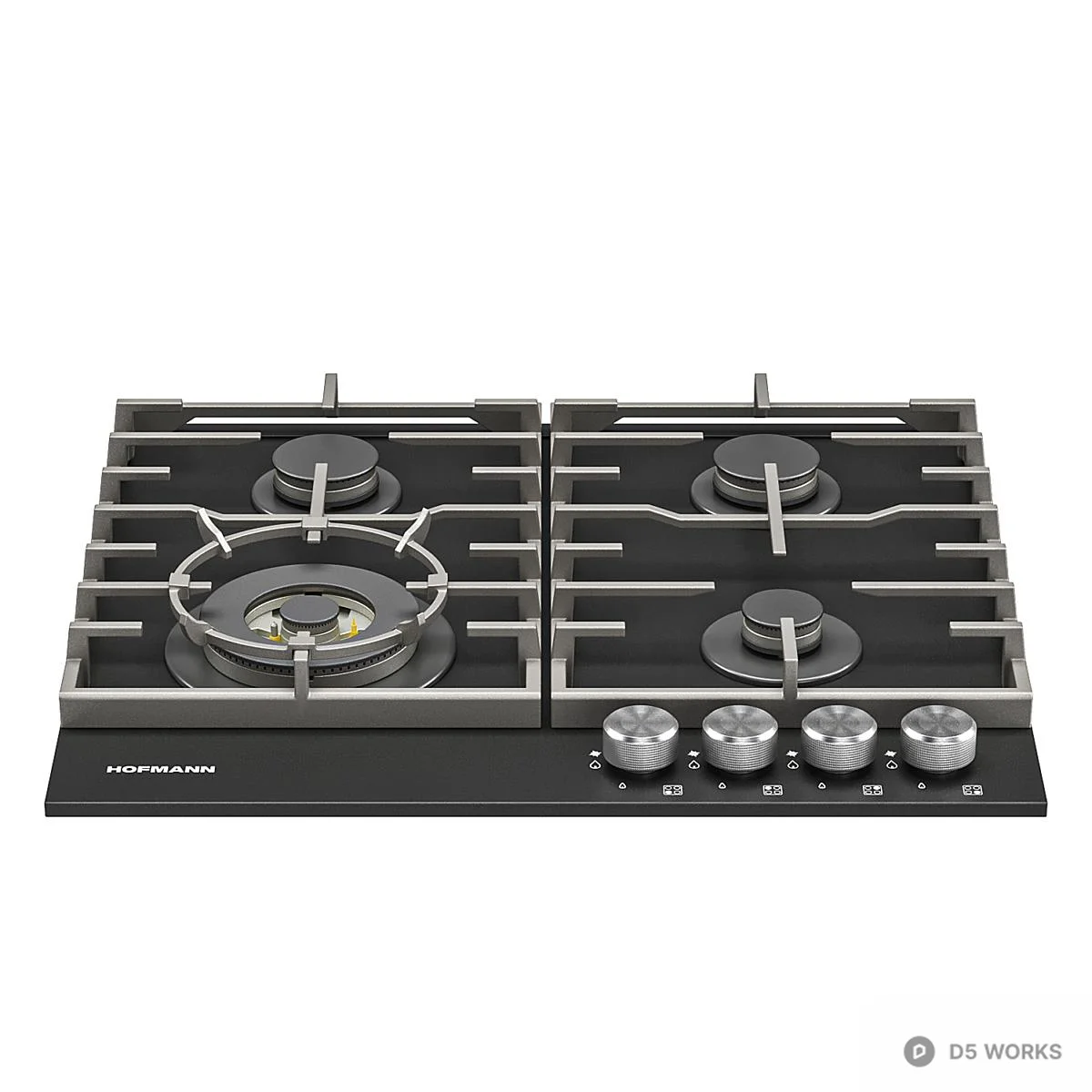 Stainless Steel Gas Stove 3d model thumbnail 5