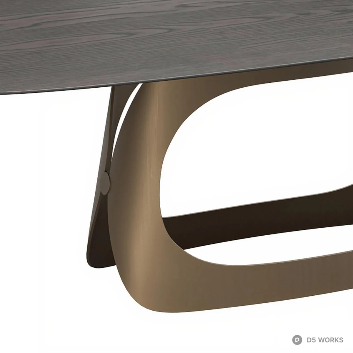 Sculptural Metal Base Dining Table 3d model thumbnail 2