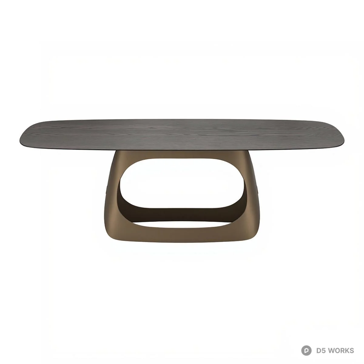 Sculptural Metal Base Dining Table 3d model thumbnail 3