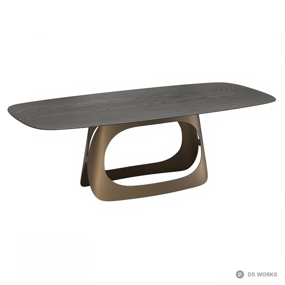 Sculptural Metal Base Dining Table 3d model - Image 1