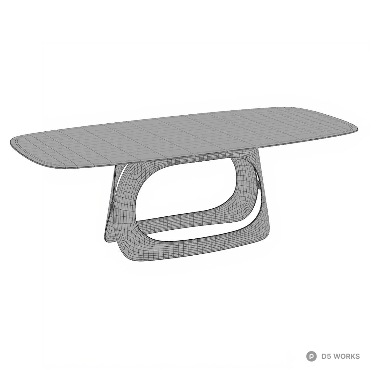 Sculptural Metal Base Dining Table 3d model thumbnail 4