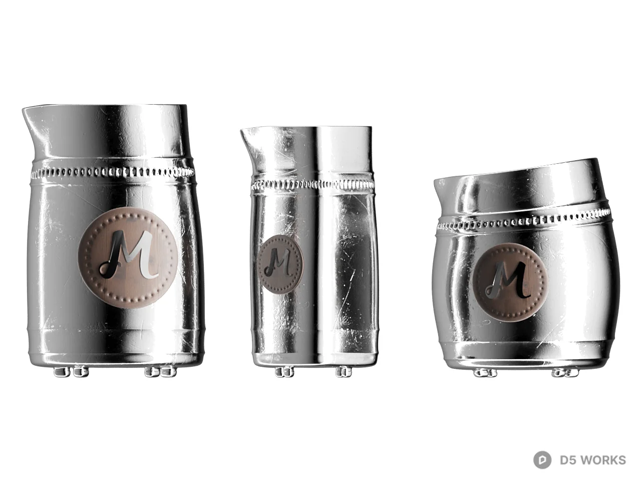 Metallic Wine Cooler Set 3d model thumbnail 2