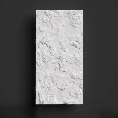 Textured White Wall Panel 3d model