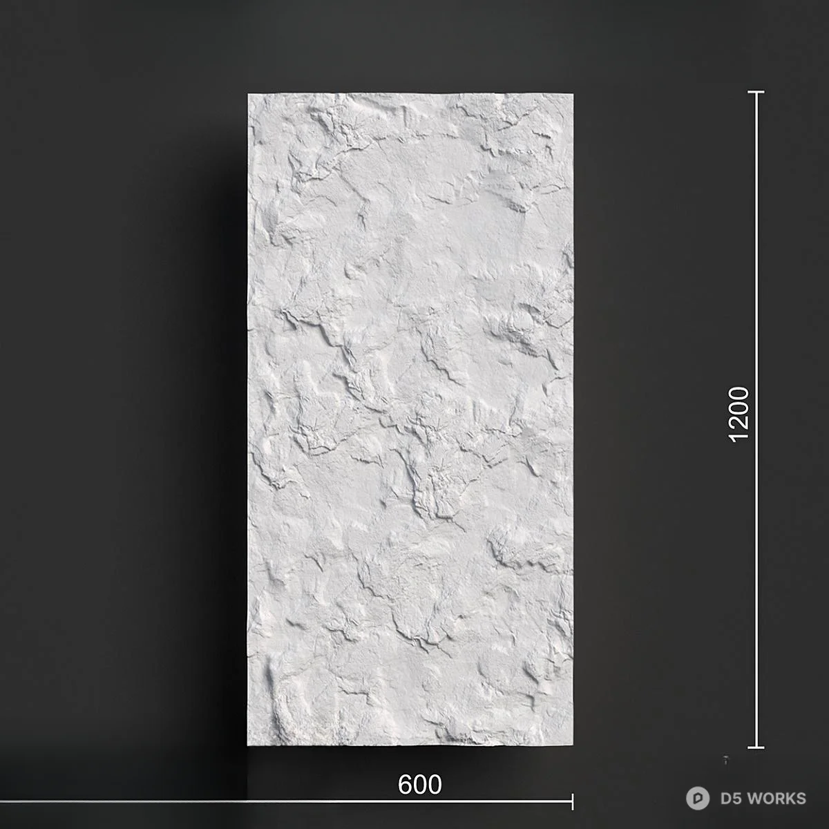 Textured White Wall Panel 3d model thumbnail 2