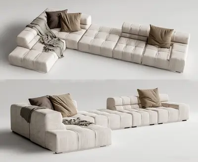 Modern Modular Fabric Sectional Sofa 3d model