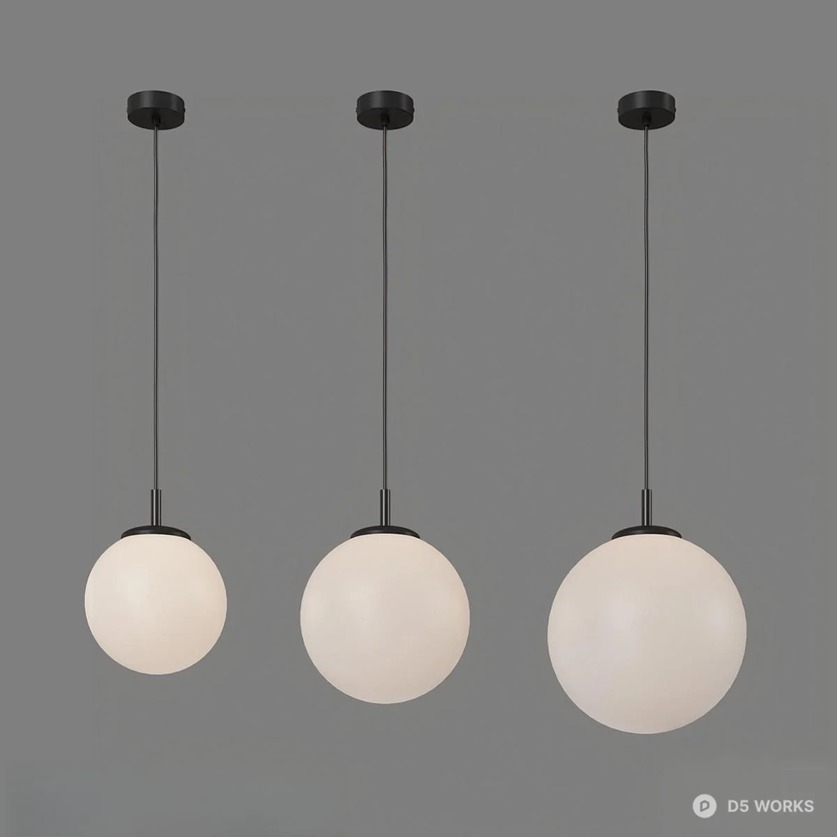 Minimalist Frosted Glass Pendant Lights 3d model - Image 1