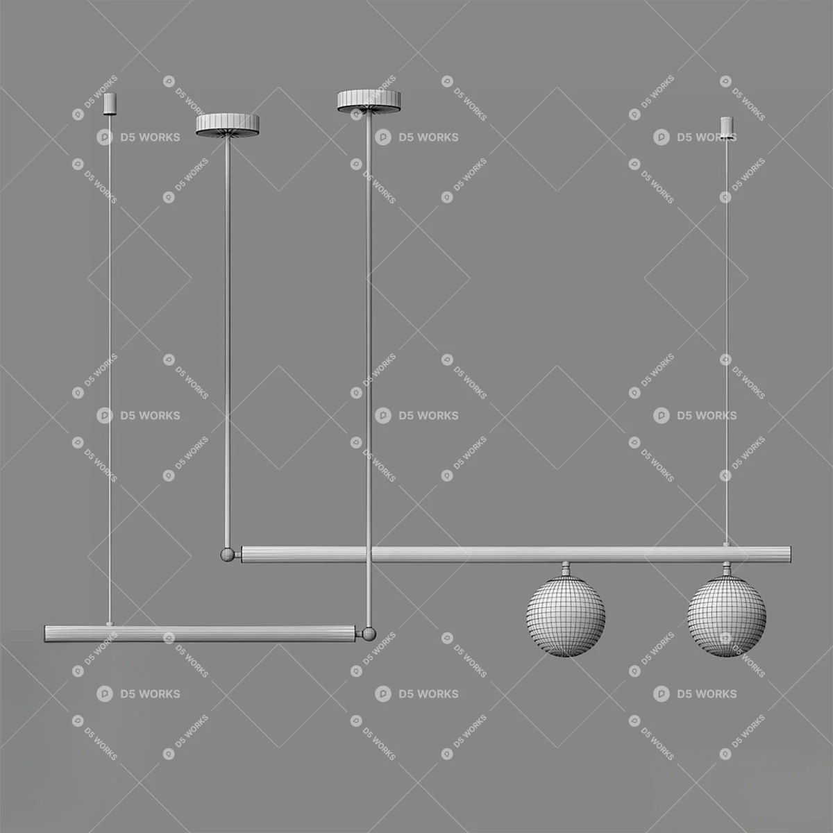 Modern Pendant Light 3d model thumbnail 2