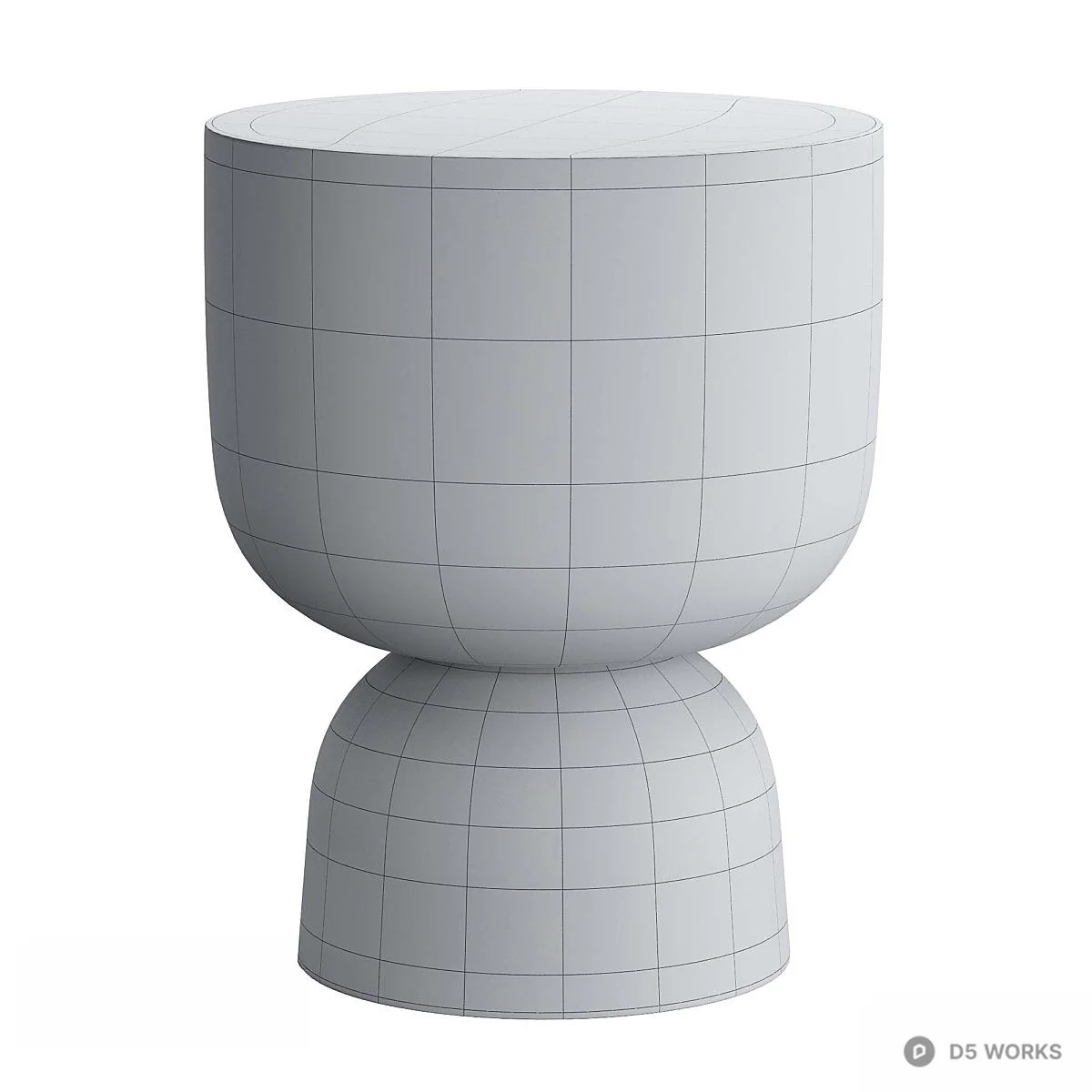 Minimalist Concrete Side Table 3d model thumbnail 3