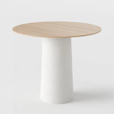 Minimalist Concrete Base Round Dining Table 3d model