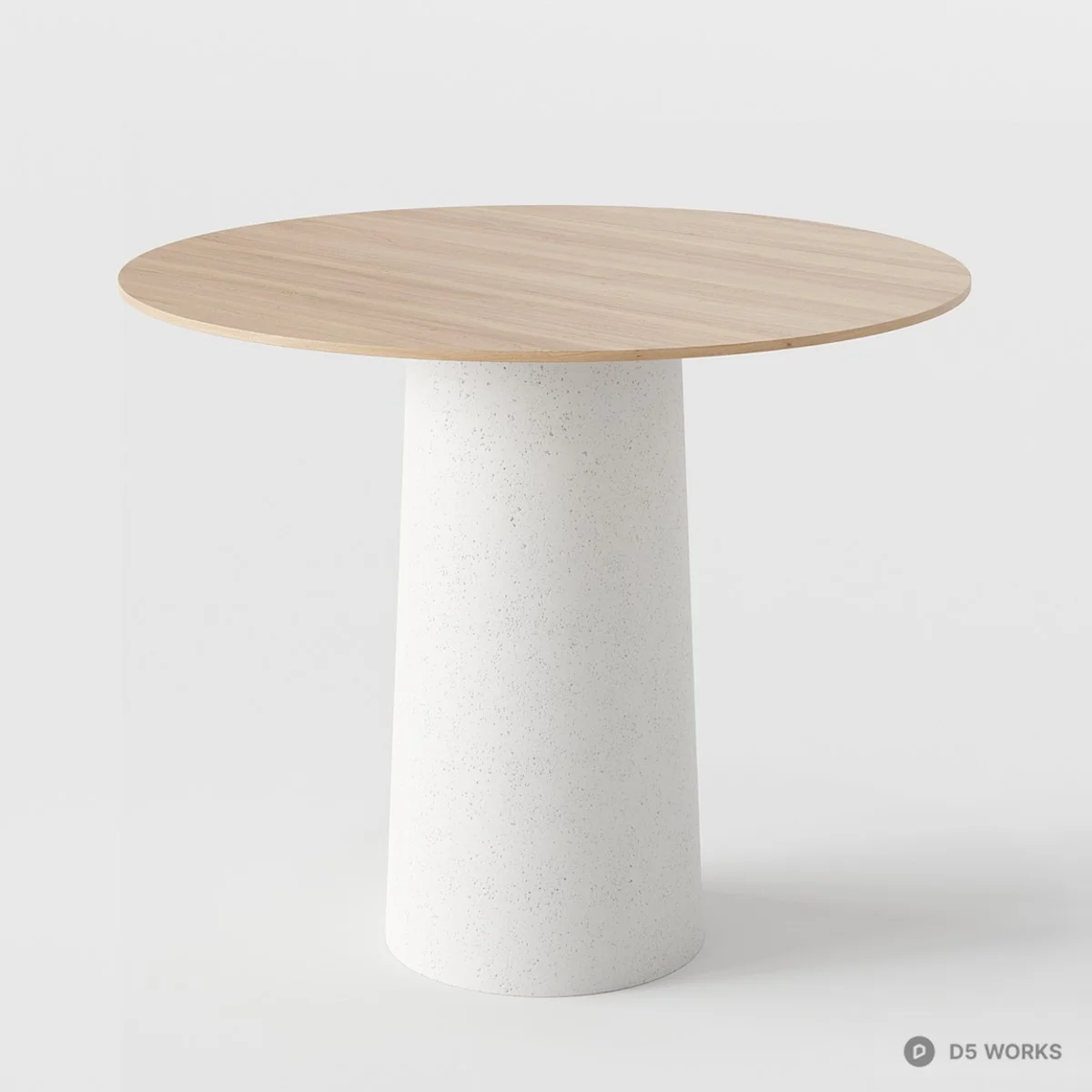 Minimalist Concrete Base Round Dining Table 3d model - Image 1