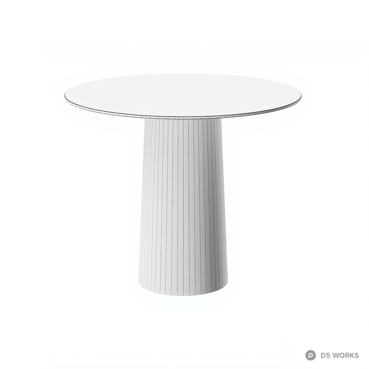 Minimalist Concrete Base Round Dining Table 3d model thumbnail 2
