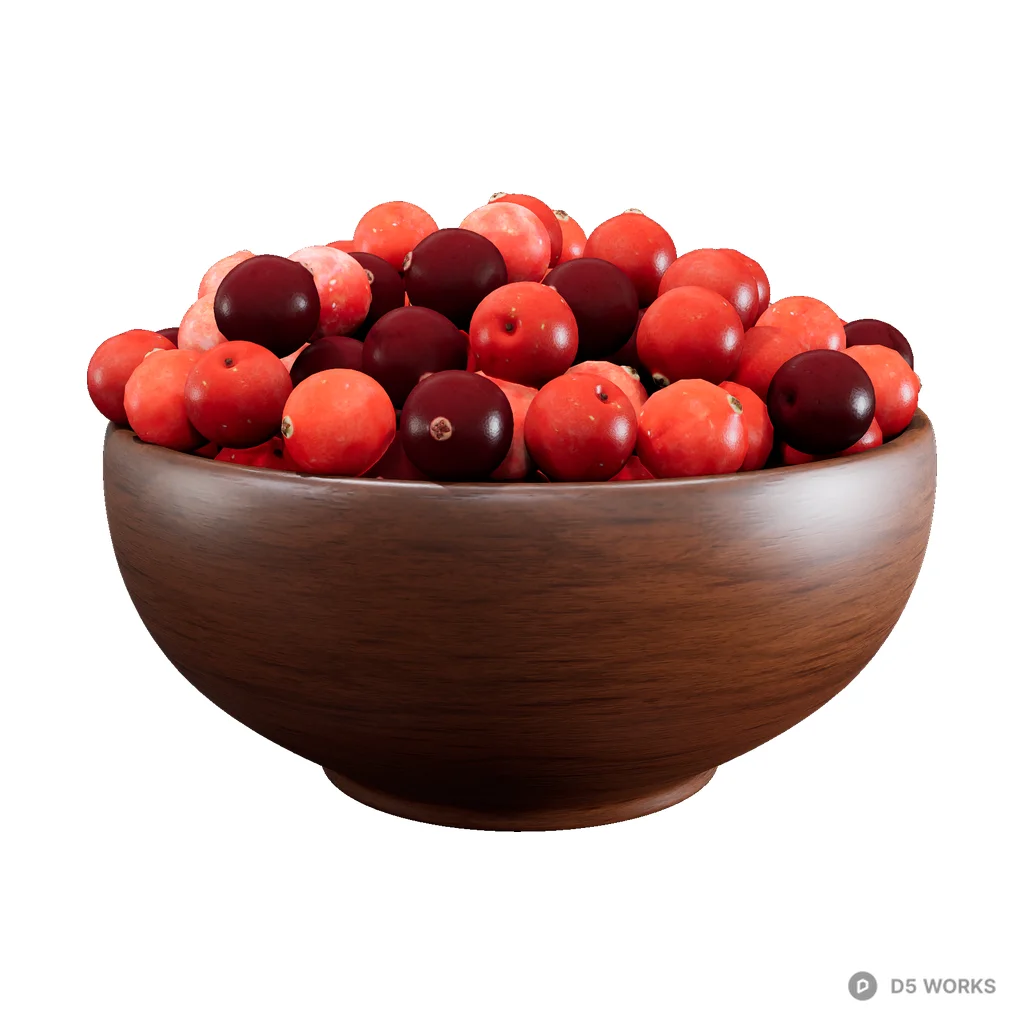a bowl of cranberry(SSS) 3d model - Image 1