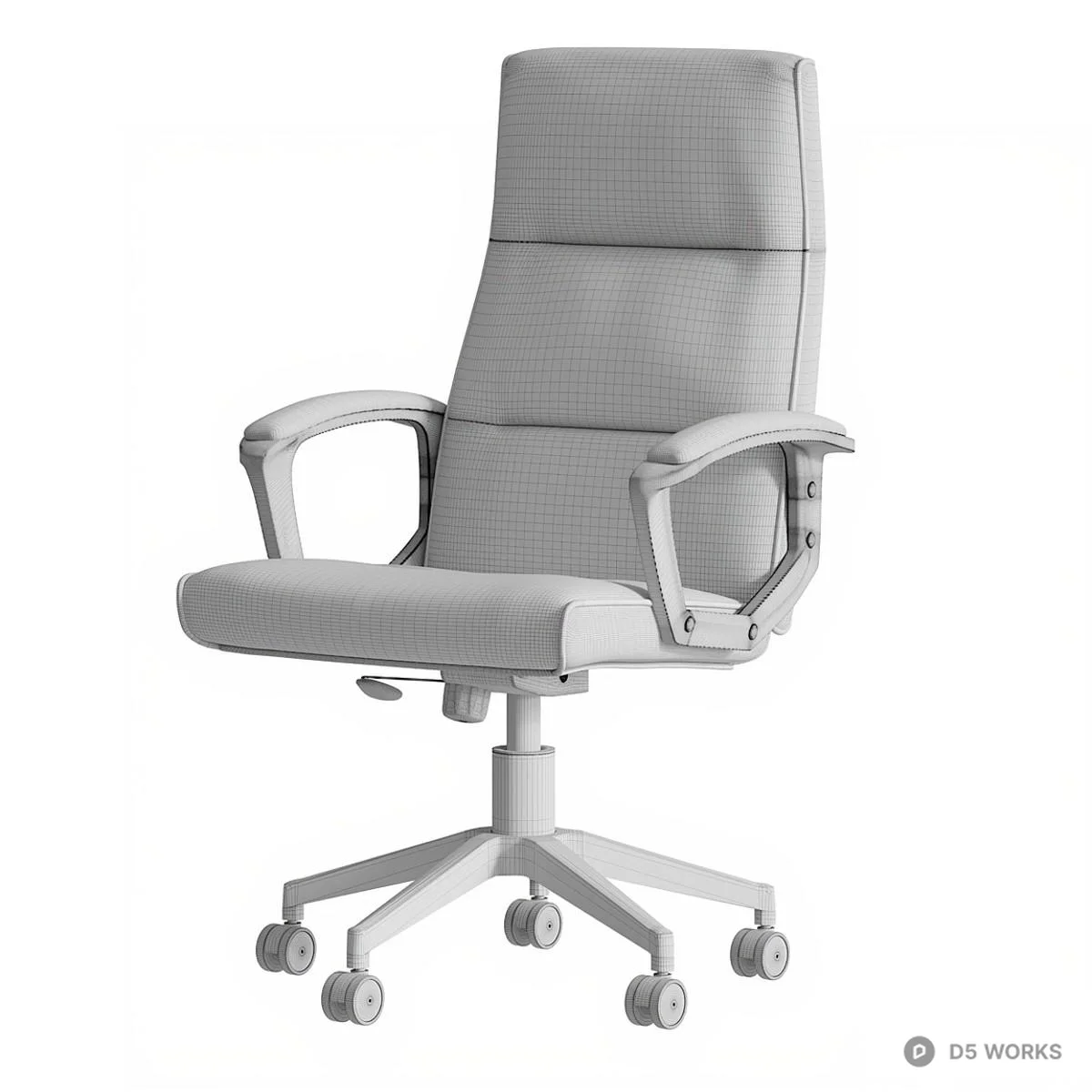 Ergonomic Leather Office Chair 3d model thumbnail 5