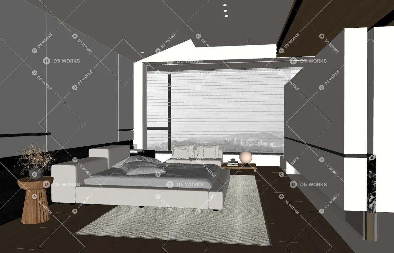 Modern Home Bedroom 3d model thumbnail 2