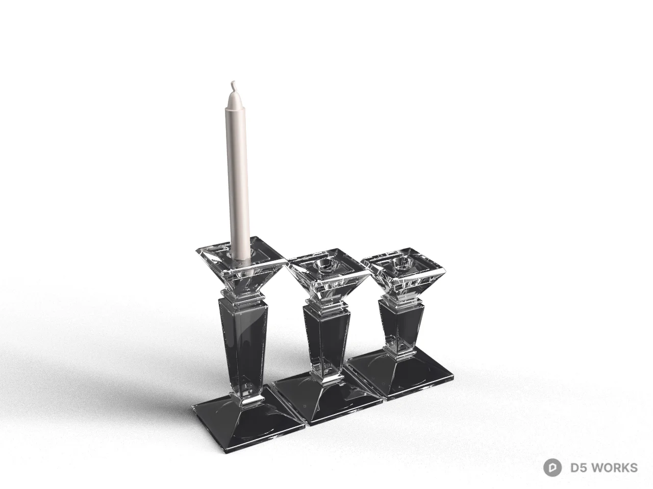 Crystal Candle Holder Set 3d model - Image 1