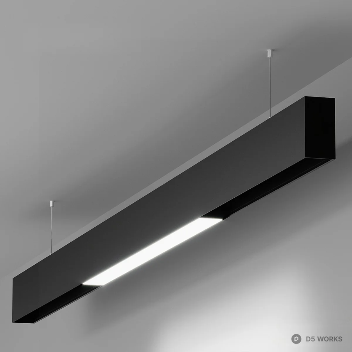 Minimalist Linear Ceiling Light 3d model thumbnail 3